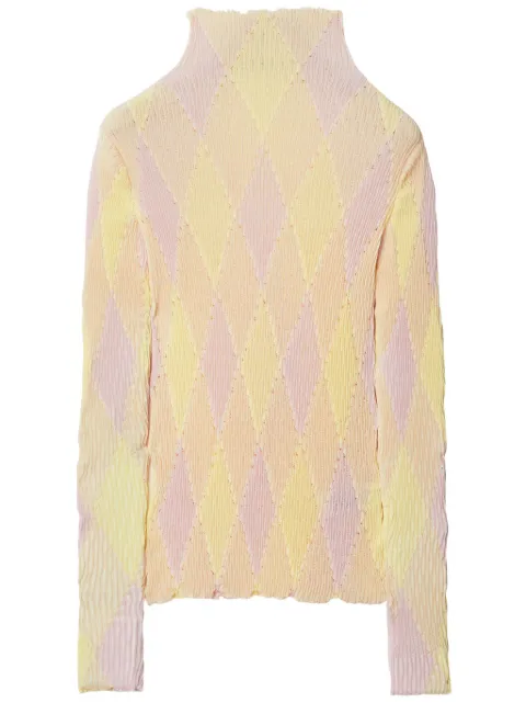Burberry high-neck argyle intarsia-knit jumper Yellow 8081047