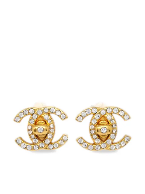 CHANEL Pre-Owned 1996 CC turnlock clip-on earrings Gold ER96A