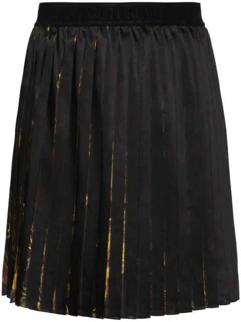 Versace Jeans Couture Watercolour Couture-print pleated miniskirt Black 76HAE811NS401