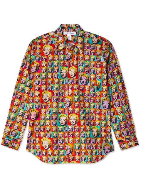 Comme Des Garçons Shirt graphic-print cotton shirt Red FMB005