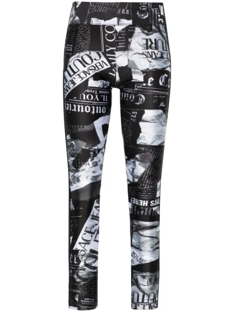 Versace Jeans Couture Magazine-print leggings Black 76HAC114JS301