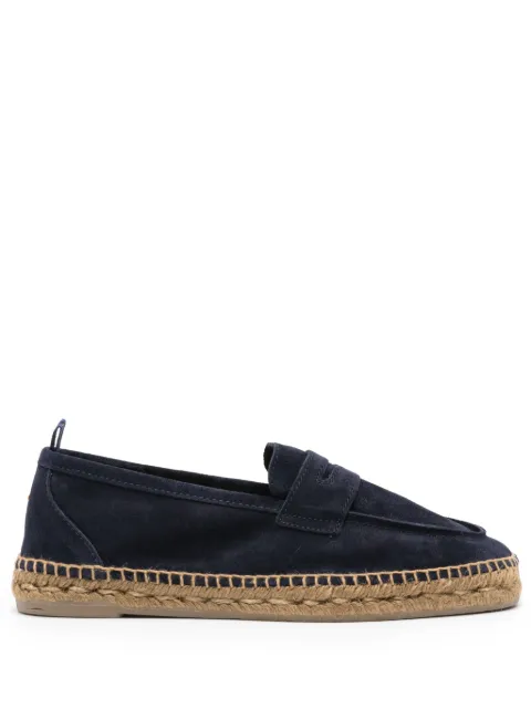 Castañer braided-raffia suede espadrilles Blue NACHOT186