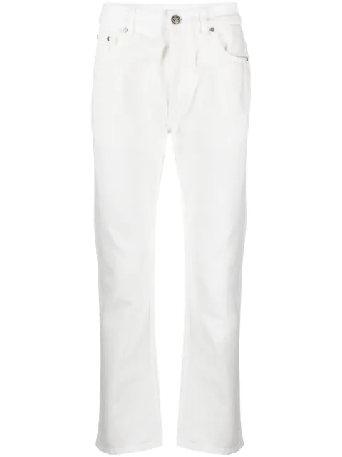 Palm Angels logo-embossed straight jeans White PMYA039R24DEN002