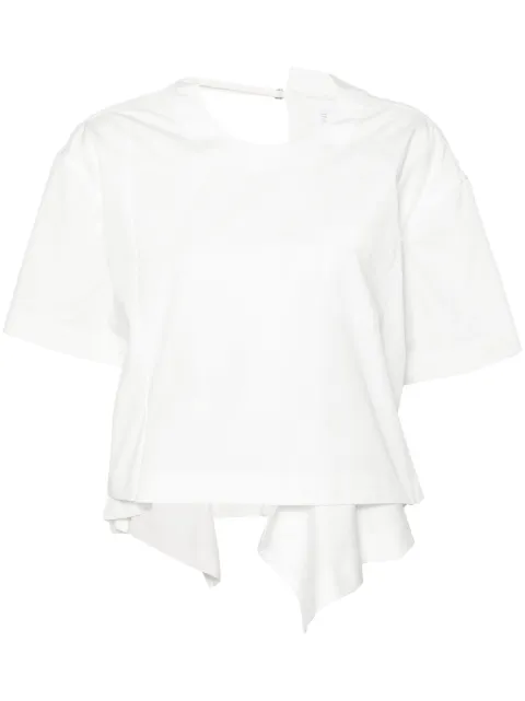 sacai asymmetric poplin T-shirt White 2407096