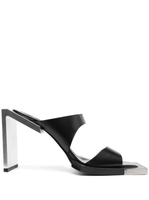HELIOT EMIL 100mm square-open toe leather sandals Black HEW17003L04