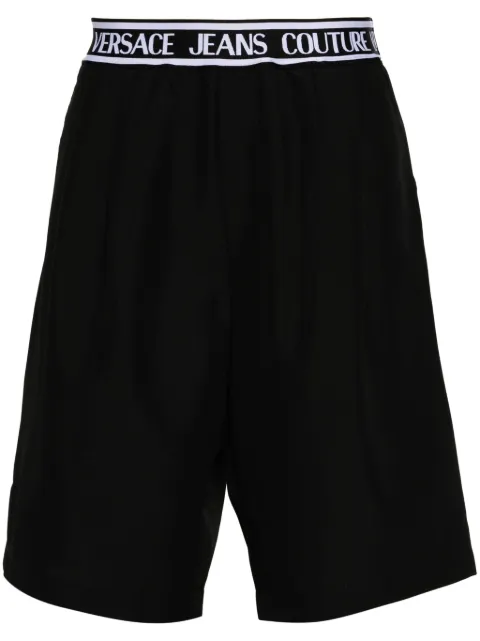 Versace Jeans Couture logo-waistband shorts Black 76GAD119N0307