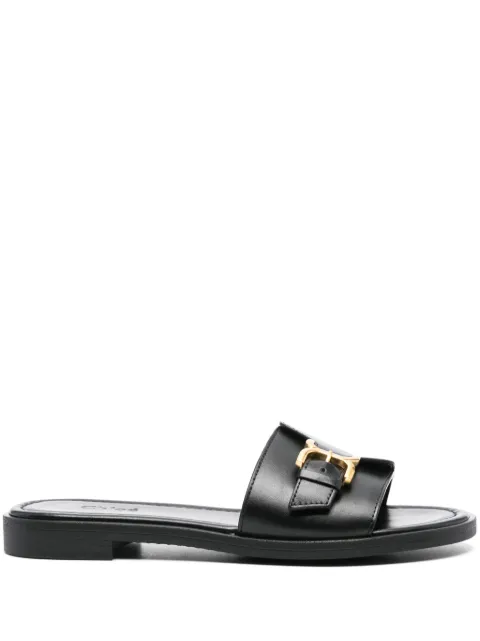 Chloé Marcie leather slides Black CHC24S00UH3MARCIE