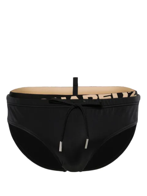 DSQUARED2 logo-print drawstring-waist swimming trunks Black D7B355480ISA01