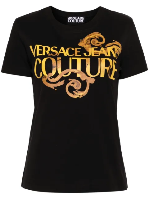 Versace Jeans Couture logo-print cotton T-shirt Black 76HAHG00CJ00G