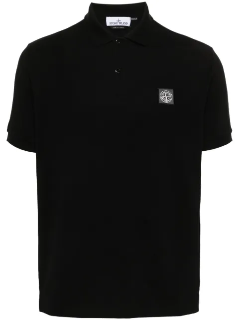 Stone Island logo-patch polo shirt Black L2S152200011S0039