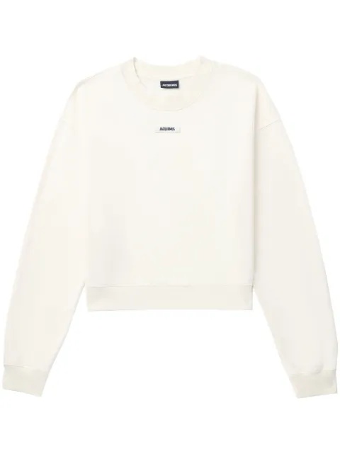 Jacquemus logo-appliqué cotton sweatshirt Neutrals 241JS1632341130