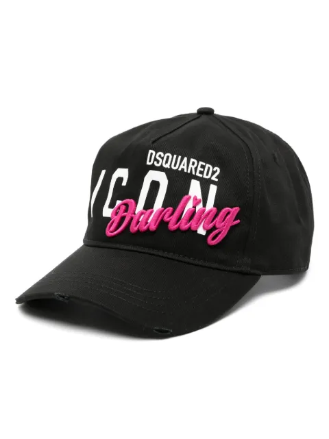 DSQUARED2 logo-print cotton baseball cap Black BCW079105C00001
