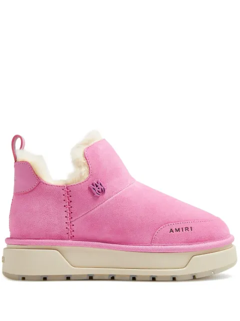 AMIRI Malibu logo-plaque suede boots Pink PS24WFB001