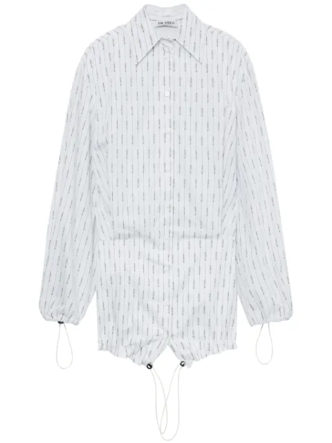 The Attico pinstriped cotton mini shirtdress White 242WCA277C078