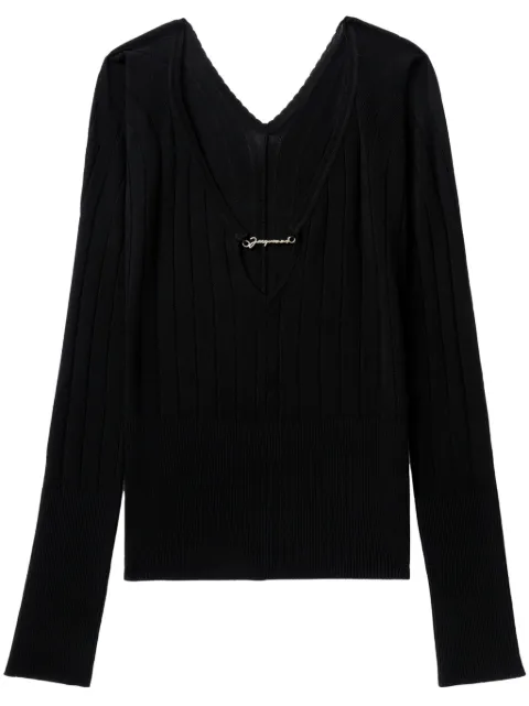 Jacquemus Le Haut Pralu ribbed jumper Black 241KN3572358