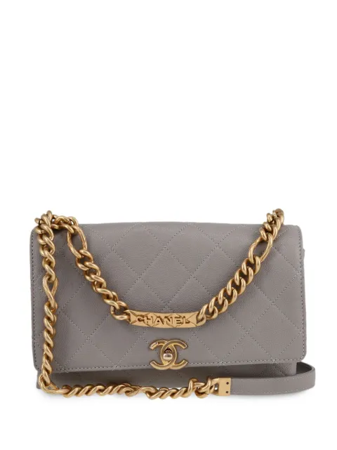 CHANEL Pre-Owned 2010 diamond-quilted shoulder bag Grey 399628