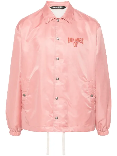 Palm Angels logo-print gabardine-weave jacket Pink PMEM021R24FAB0013025