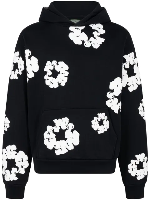 Denim Tears printed "Cotton Wreath" hoodie Black DT02