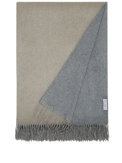 Brunello Cucinelli frayed-edge silk blanket Neutrals MPAG90133LC015