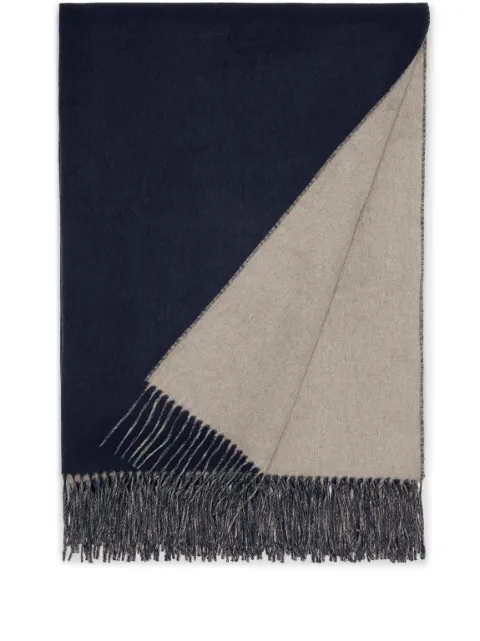 Brunello Cucinelli fringed silk throw Blue MPAG90133LC806