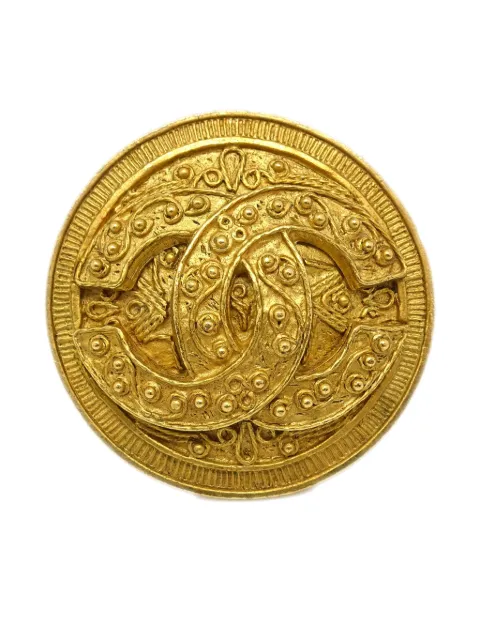 CHANEL Pre-Owned 1994 CC sun brooch Gold B94A