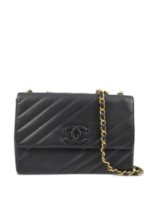 CHANEL Pre-Owned 1995 Jumbo Straight Flap shoulder bag Black 3361330