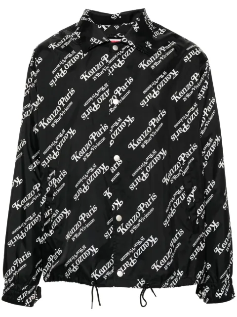 Kenzo x Verdy logo-print hooded windbreaker Black FE55BL1639NU