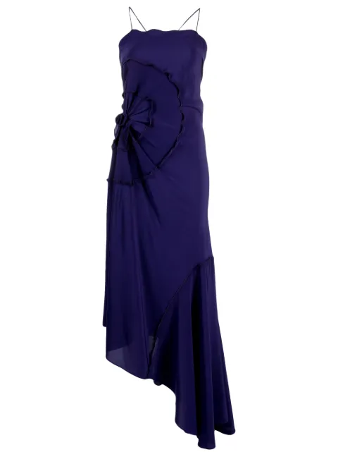 Victoria Beckham asymmetric silk dress Purple 1124WDR005187B