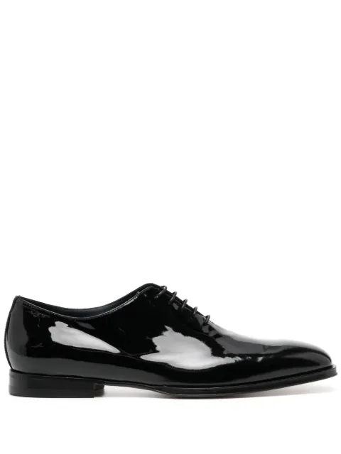 Moreschi logo-debossed patent leather oxfords Black MC40MX23413021000