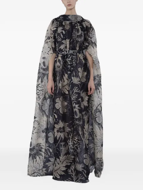 Biyan low-back printed maxi dress Blue DBFW23014