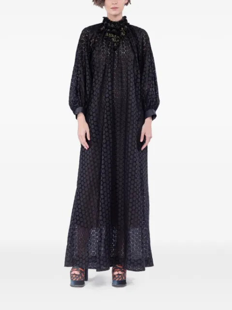 Biyan gathered-neck maxi dress Black DBFW23010