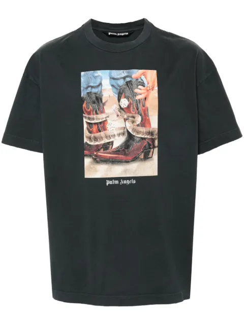 Palm Angels graphic-print T-shirt Grey PMAA072R24JER0031084