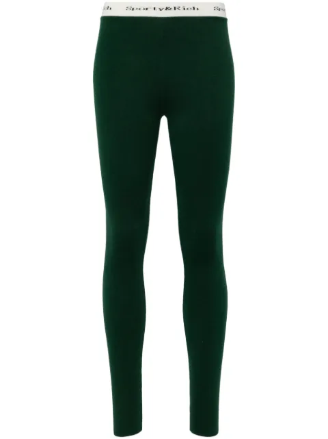 Sporty & Rich logo-waistband slip-on leggings Green LEAW2310FO