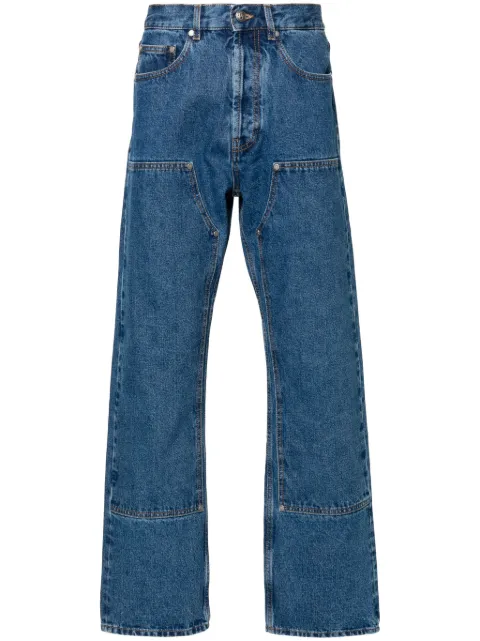 Palm Angels logo-embossed straight-leg jeans Blue PMYA043R24DEN004