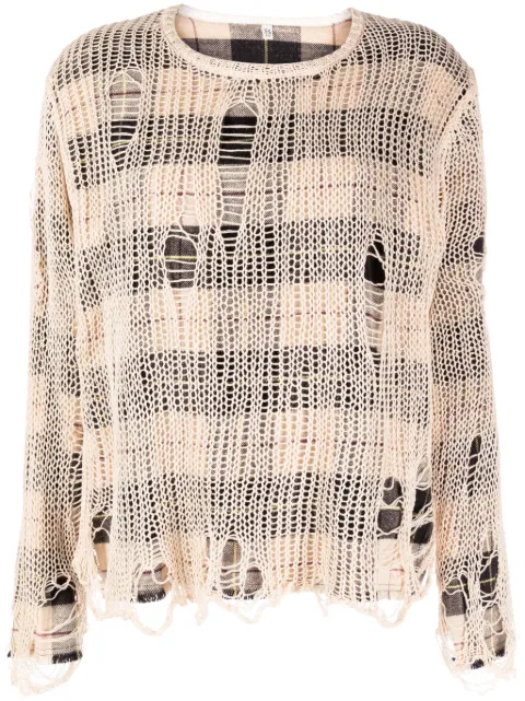 R13 layered cotton jumper Neutrals R13WY207Y123BCREAMONBLACK