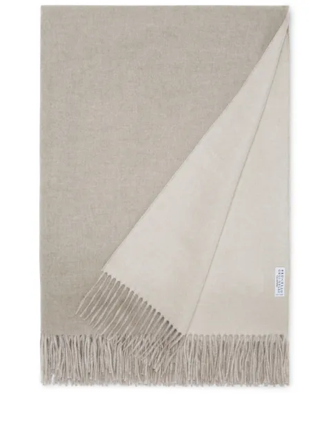 Brunello Cucinelli fringed cashmere blanket Neutrals MPAG90252LCS914