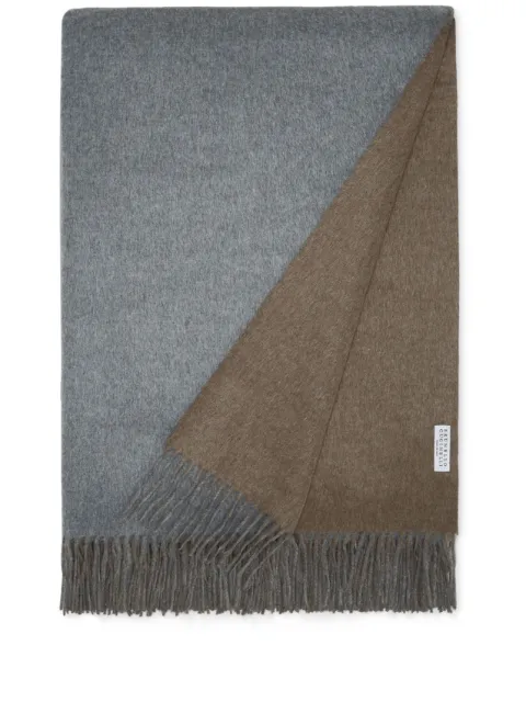 Brunello Cucinelli fringed silk blanket Brown MPAG90133LC013