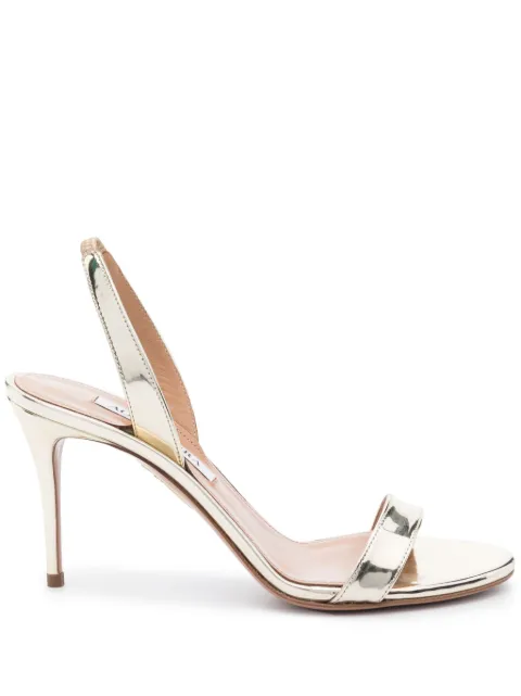 Aquazzura So Nude metallic-effect slingback sandals Gold SNUMIDS0SSYSOG