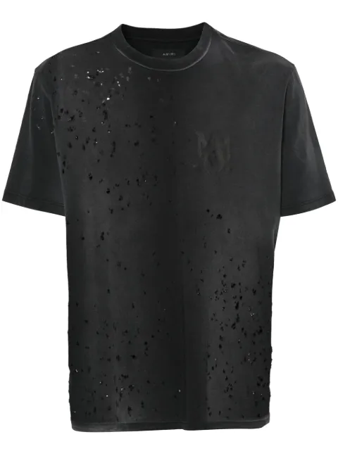 AMIRI Shotgun logo-print distressed T-shirt Black AMJYTE1002