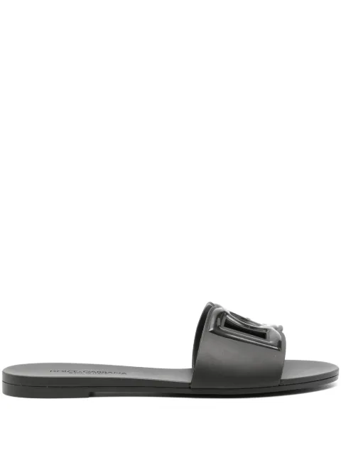 Dolce & Gabbana logo-embossed cut-out slides Black CW2215AN994