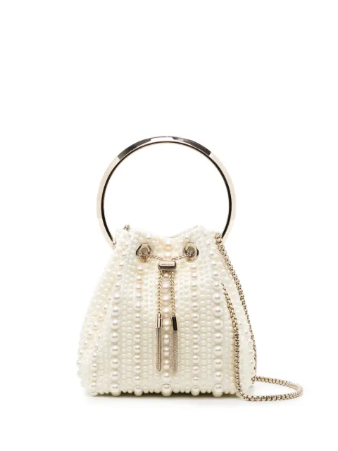 Jimmy Choo Bon Bon satin mini bag Neutrals BONBONFSI