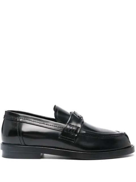 Alexander McQueen logo-plaque leather loafers Black 777805WIES2