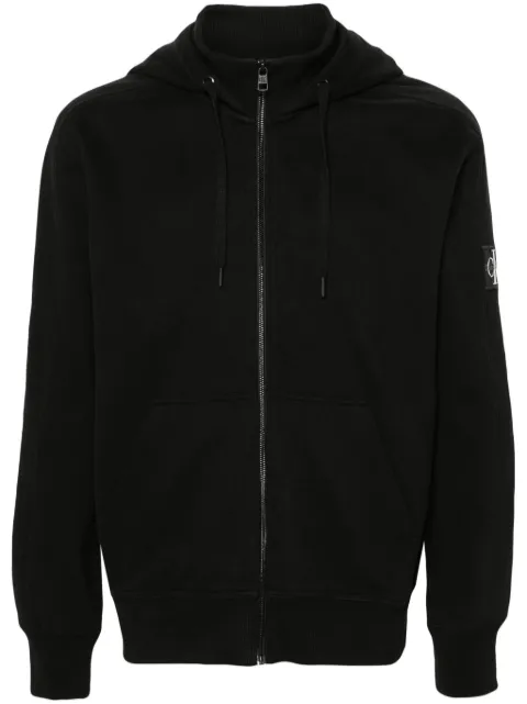 Calvin Klein Jeans cotton zip-up hoodie Black J30J324956