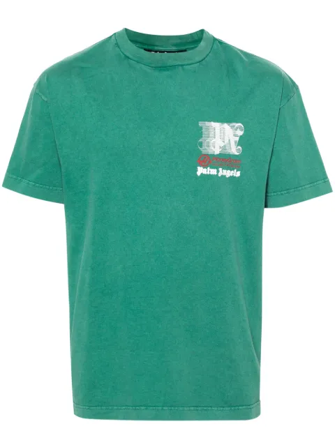 Palm Angels x MoneyGram Haas F1 cotton T-shirt Green PMAA001T24JER0095501