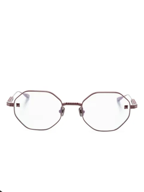 VALENTINO GARAVANI EYEWEAR V-Stud geometric frame glasses Red VLX122B