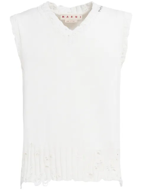Marni distressed sweater vest White CVMG0091A0UFC652