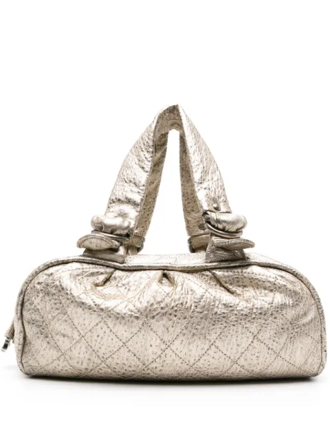 CHANEL Pre-Owned 2006-2008 diamond-quilted metallic tote bag Gold CHA3500VF