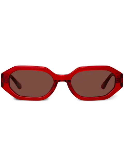 Linda Farrow Irene oval-lenses sunglasses Red ATTICO14