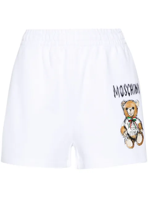 Moschino Teddy Bear-print mini shorts White V03230528