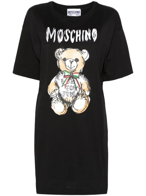 Moschino Teddy Bear-print T-shirt dress Black V04520541